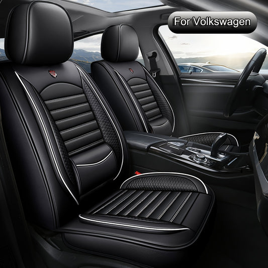 Universele Autostoelhoezen – Stoelhoes, Autostoelbeschermer, Autobekleding, Zitplaatsbescherming – 5 Zits (2 Voor + 3 Achter) – Waterdicht PU Leer – Comfortabele Sponsvulling