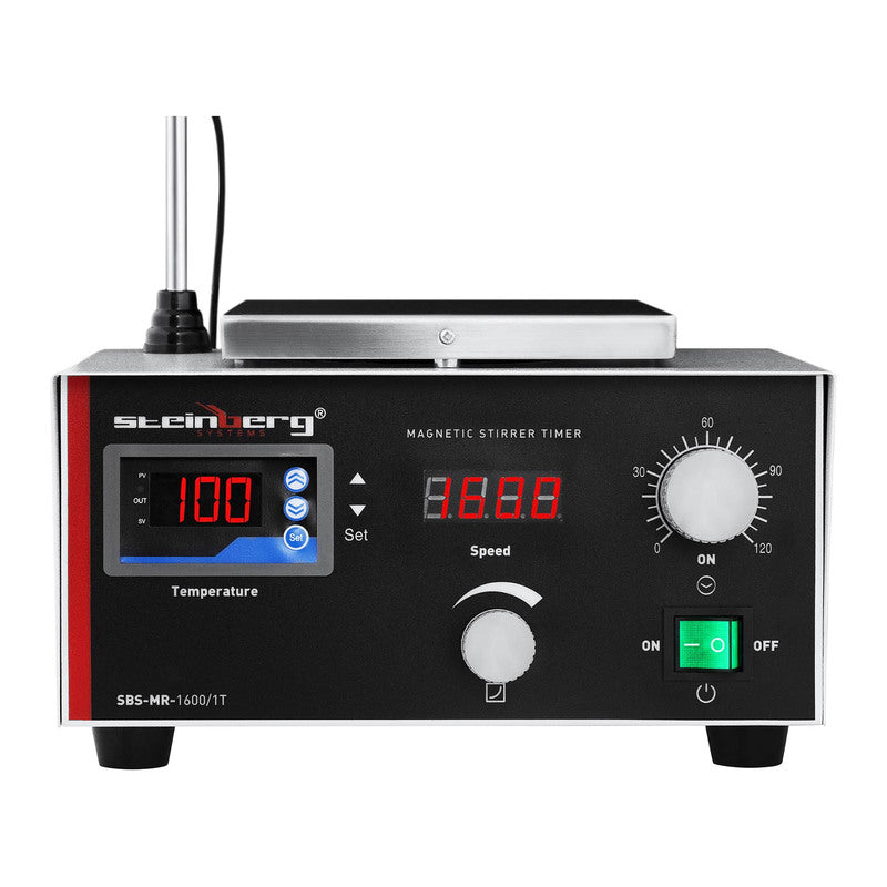 Roerplaat – Magnetische Roerder – Laboratorium Mixer – Magnetisch Mengpaneel – Roermixer – Digitale Temperatuurregeling 5-100°C – Instelbare Timer 0-120 Minuten