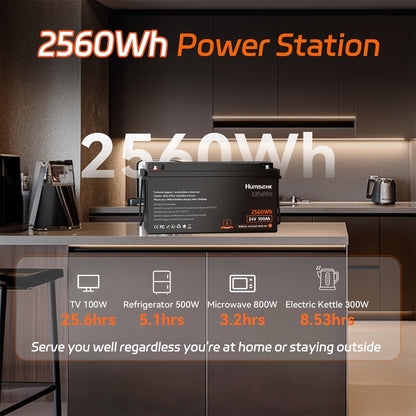 LiFePO4 Accu – Lithium Batterij – Lithium-IJzerfosfaat Accu – Lithium Accu – Lithium-Ion Accu – 24V 100Ah – 800A Piekstroom – 15.000 Cycli Levensduur