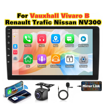 Autoradio 2-DIN – Auto Stereo – Multimedia Speler – Navigatiesysteem – Touchscreen Radio – Android 14.0 – 9 Inch IPS Scherm – Wireless CarPlay & Android Auto – AHD Camera & Microfoon