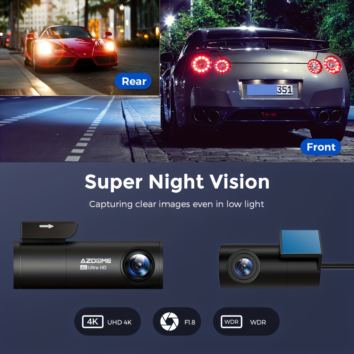 Dashcam – Autocamera – Dashboardcamera – Camera voor Auto – Dual Cam – 4K Ultra HD – 3-Kanaals Met IR Nachtzicht – 6,1cm IPS Scherm
