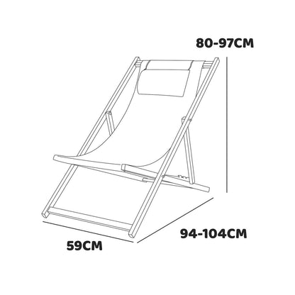 Ligstoel – Tuinstoel – Ligbed – Lounger – Set van 2 – Aluminium Frame – Verstelbare Rugleuning