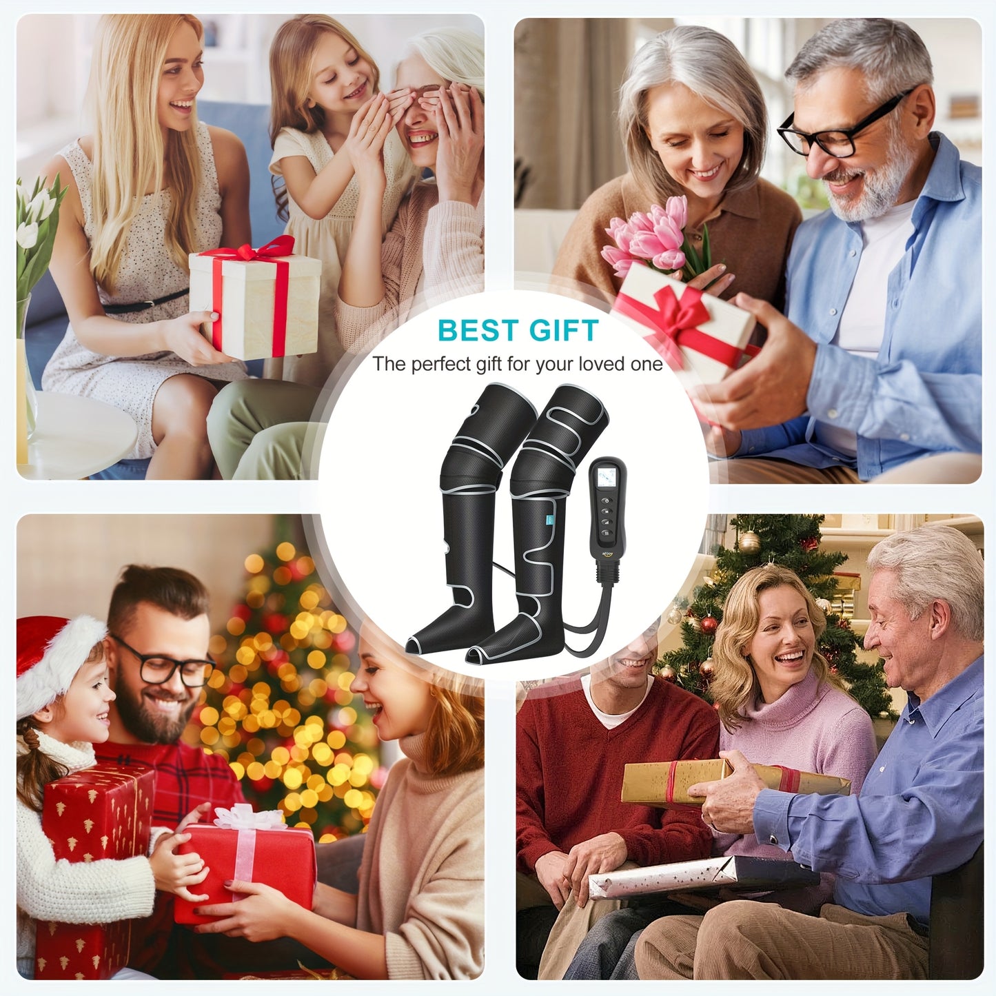 Volledige Beenmassager – Beenmassage – Knie Massager – Kuit Massager – Compressie Massager – Met Verwarmingsfunctie – Instelbare Intensiteit – Zachte Comfortabele Stoffen – Flexibel Design
