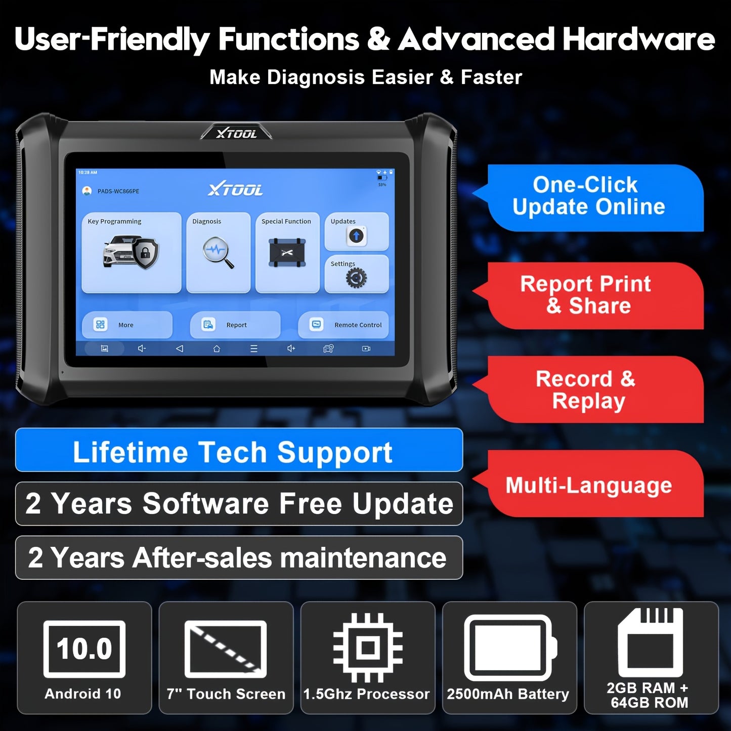 Autodiagnose Scanner – Foutcode Uitlezer – Diagnose Tool – Motor Scanner – ECU Diagnosestekker – Volledige Systeemdekking – 2 Jaar Gratis Updates