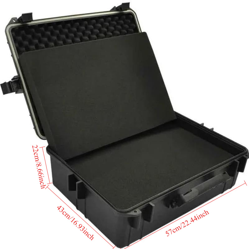 Transportkoffer – Opbergkoffer – Gereedschapskoffer – Equipment Case – Draagkoffer – Zwart – 35 Liter – Met Foamvoering – Duurzaam Polypropyleen Met Metalen Frame