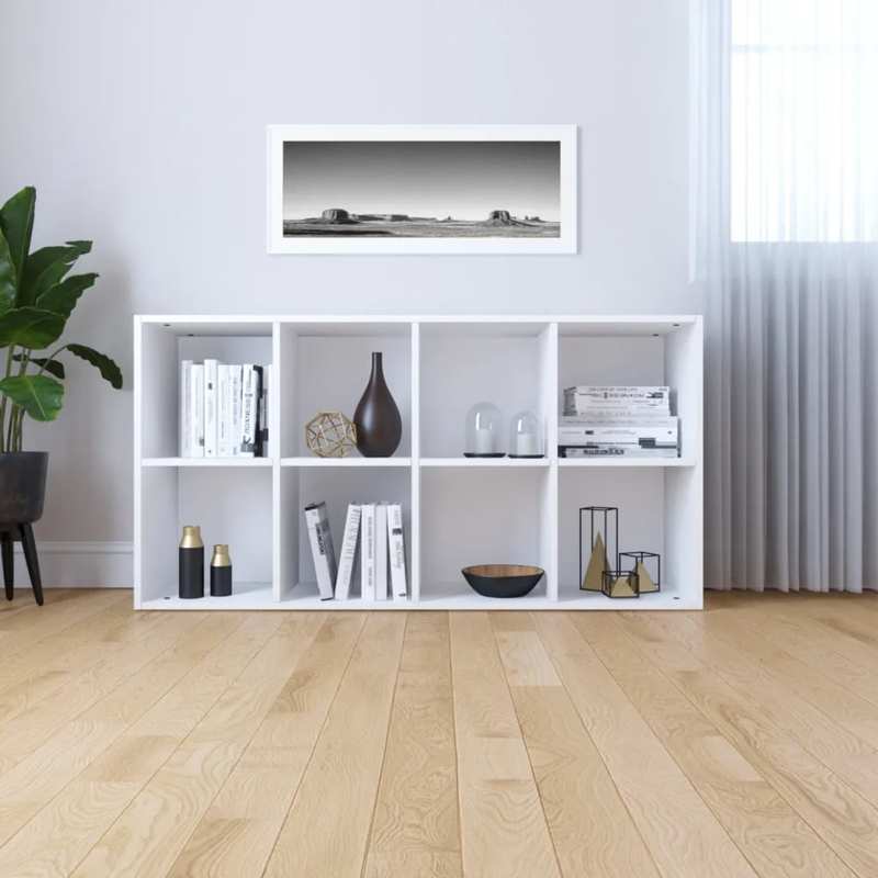 Witte Boekenkast – Boekenkast – Dressoir – Opbergkast – Kast – Compact Formaat 66x30x130 cm – Houten Materiaal & Ruimtebesparend Design