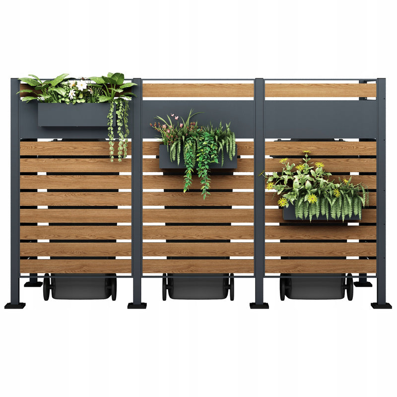 Afvalcontainerbehuizing – Containerkast – Afvalbak Opbergbox – Prullenbak Schuilplek – Afvalopslag – Voor 4 Containers 240L – Weerbestendig Kunststof – Gasveer Deksel Met Schokdempers
