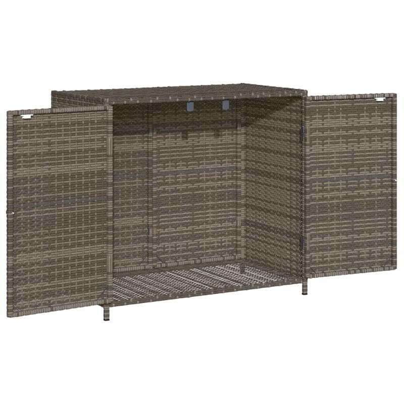 Tuinkast – Berging – Opbergkast – Buitenopslag – Kussenbox – Grijs Poly Rattan – 83x45x76 cm – Weerbestendig & Ruim