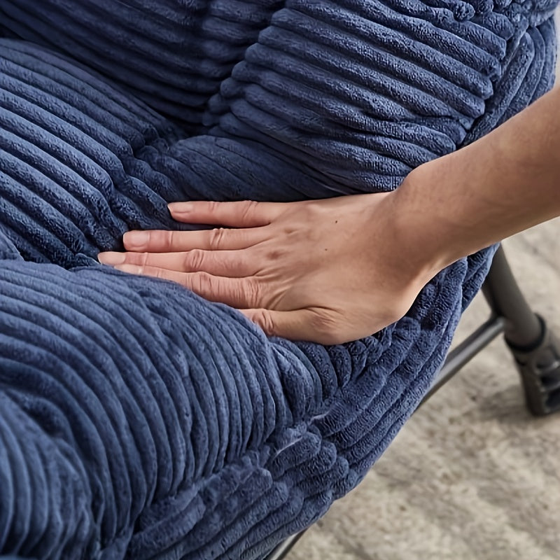 Fauteuil – Relaxstoel – Leesstoel – Loungefauteuil – Armstoel – Velvet Bekleding – Met Metalen Frame – Compact Navyblauw