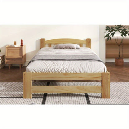 Bedframe – Eenpersoonsbed – Jeugdbed – Logeerbed – Slaapkamerbed – Massief Hout – 90x200 cm – Vooraf Gemonteerd – Lattenbodem – Klassiek Minimalistisch Design