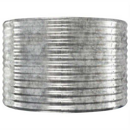 Plantenbak – Bloembak – Tuinbak – Balkonbak – Plantenbak Zilverkleurig – Poedergecoat Staal – Weerbestendig – Groot Formaat 396x100x68 cm