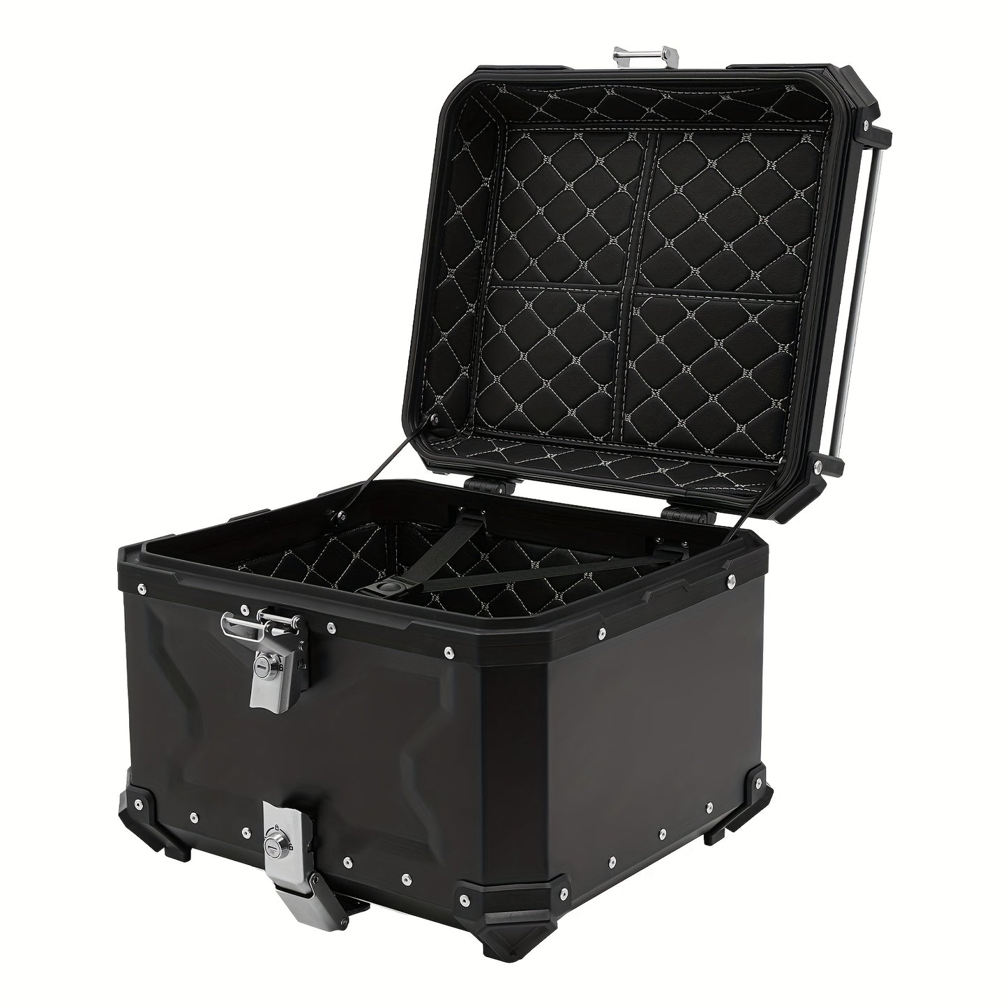 Motorbox – Motorkoffer – Topkoffer – Bagagekoffer – Tail Box – 55 Liter Aluminium – Stevig en Waterdicht – Inclusief Slot en Afneembare Strap