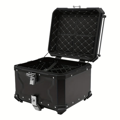 Motorbox – Motorkoffer – Topkoffer – Bagagekoffer – Tail Box – 55 Liter Aluminium – Stevig en Waterdicht – Inclusief Slot en Afneembare Strap