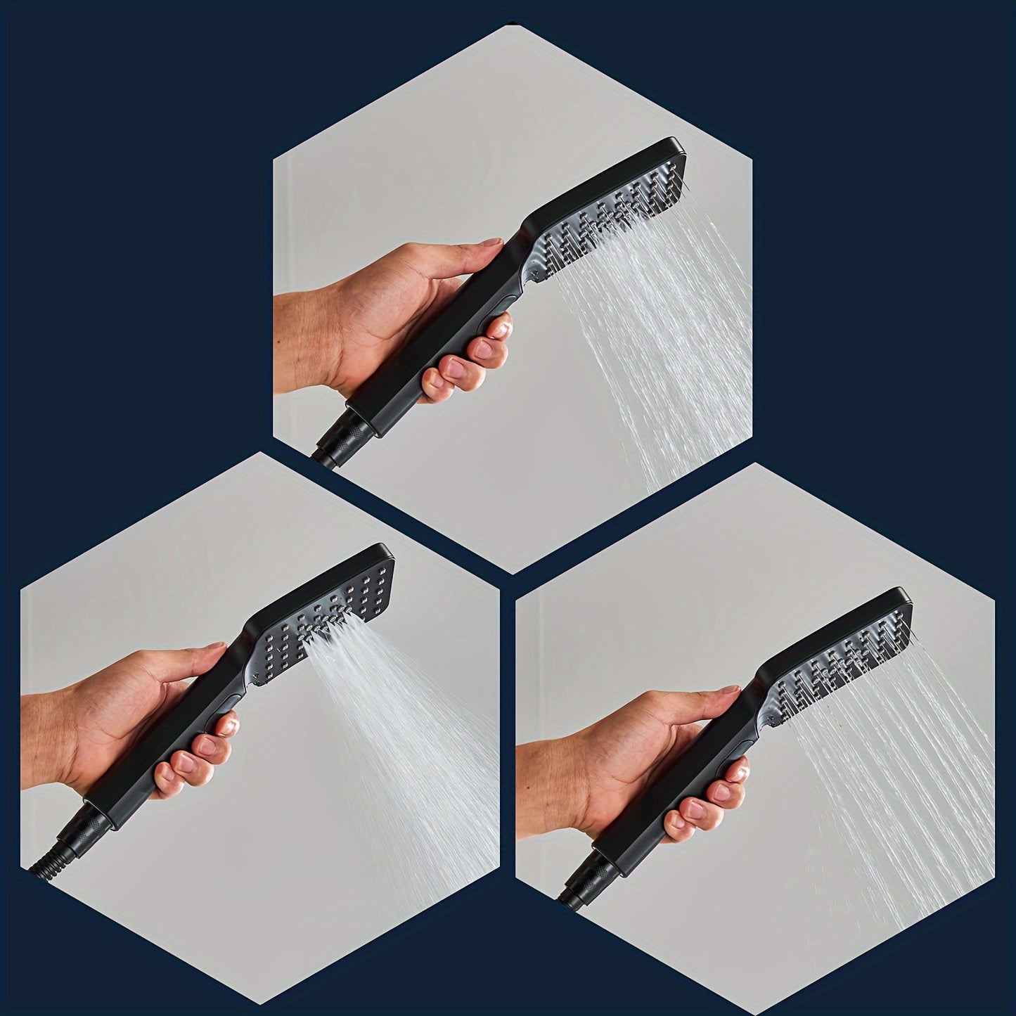 Zwart Douche Systeem – Douche Set – Handdouche – Regendouche – Badkuipsproeier – Matzwart Design – Messing Materiaal – Wandmontage