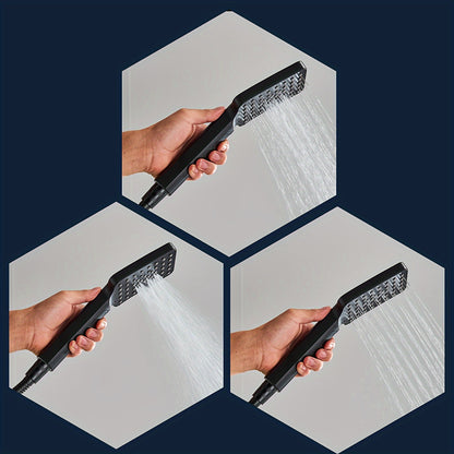 Zwart Douche Systeem – Douche Set – Handdouche – Regendouche – Badkuipsproeier – Matzwart Design – Messing Materiaal – Wandmontage