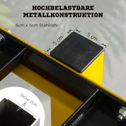 Dumbbellrek – Halterrek – Dumbbellstandaard – Fitnessrek – Krachtrek – Gele Kleur – Stalen Frame – Max 270 kg – 2 Laags – Compact 92,5x50,5x80,5 cm