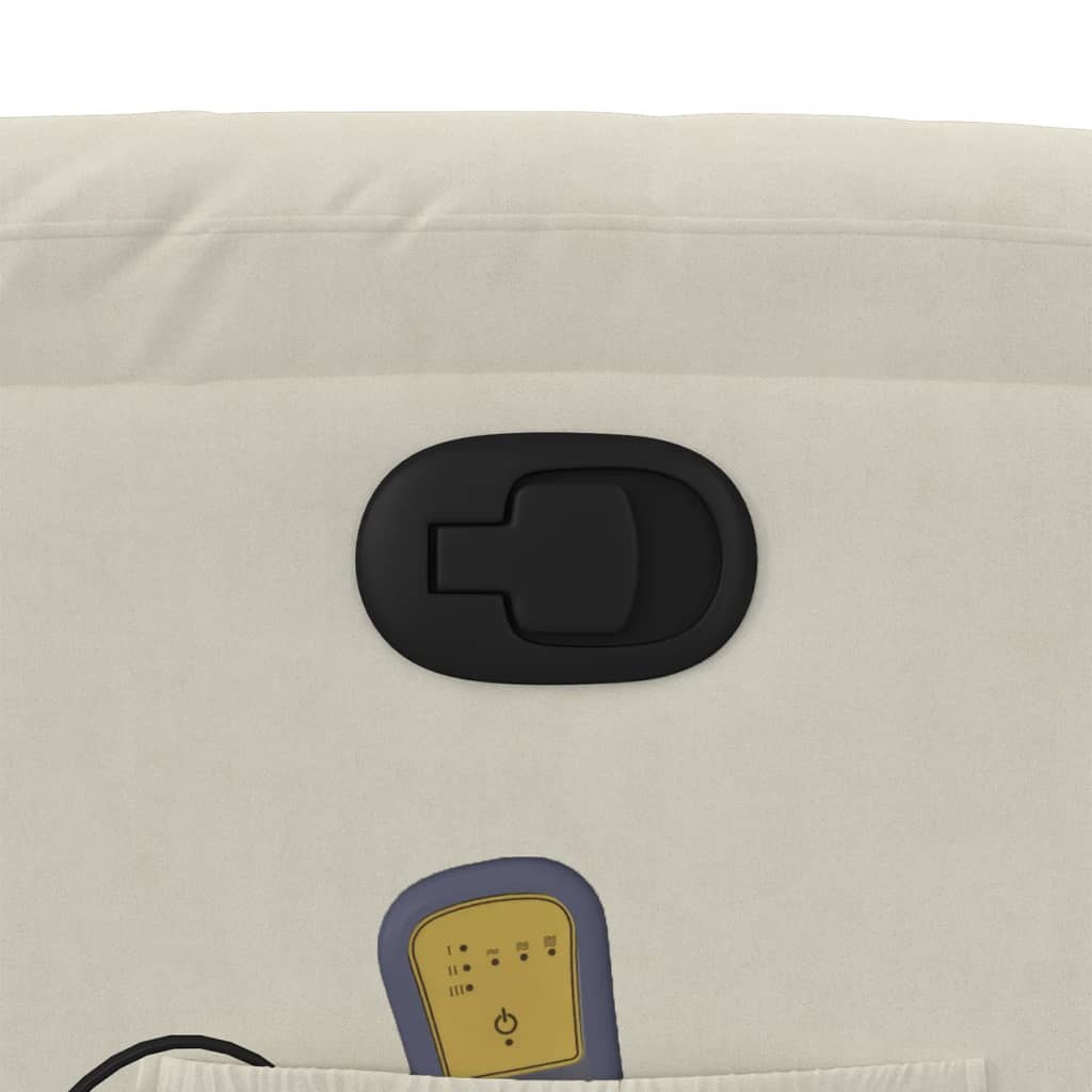 Fauteuil – Relaxstoel – Zetel – Lounge Chair – Recliner – Crème Handmatig Verstelbaar – Fluweelzachte Bekleding – Verstelbare Rugleuning Tot 135°