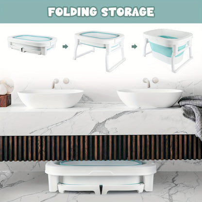 Foldable Dog Bathtub 51x75x43cm | Portable Pet Grooming Tub with Drain Plug, No Assembly Required, Space-Saving Design | Suitable for Home, Travel, Small Spaces