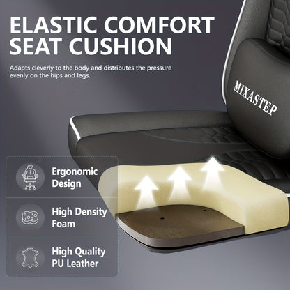 Gaming stoel – Gaming chair – Bureaustoel – Computestoel – Gamerstoel – Wit – Ergonomisch Design – 360 Graden Draaibaar