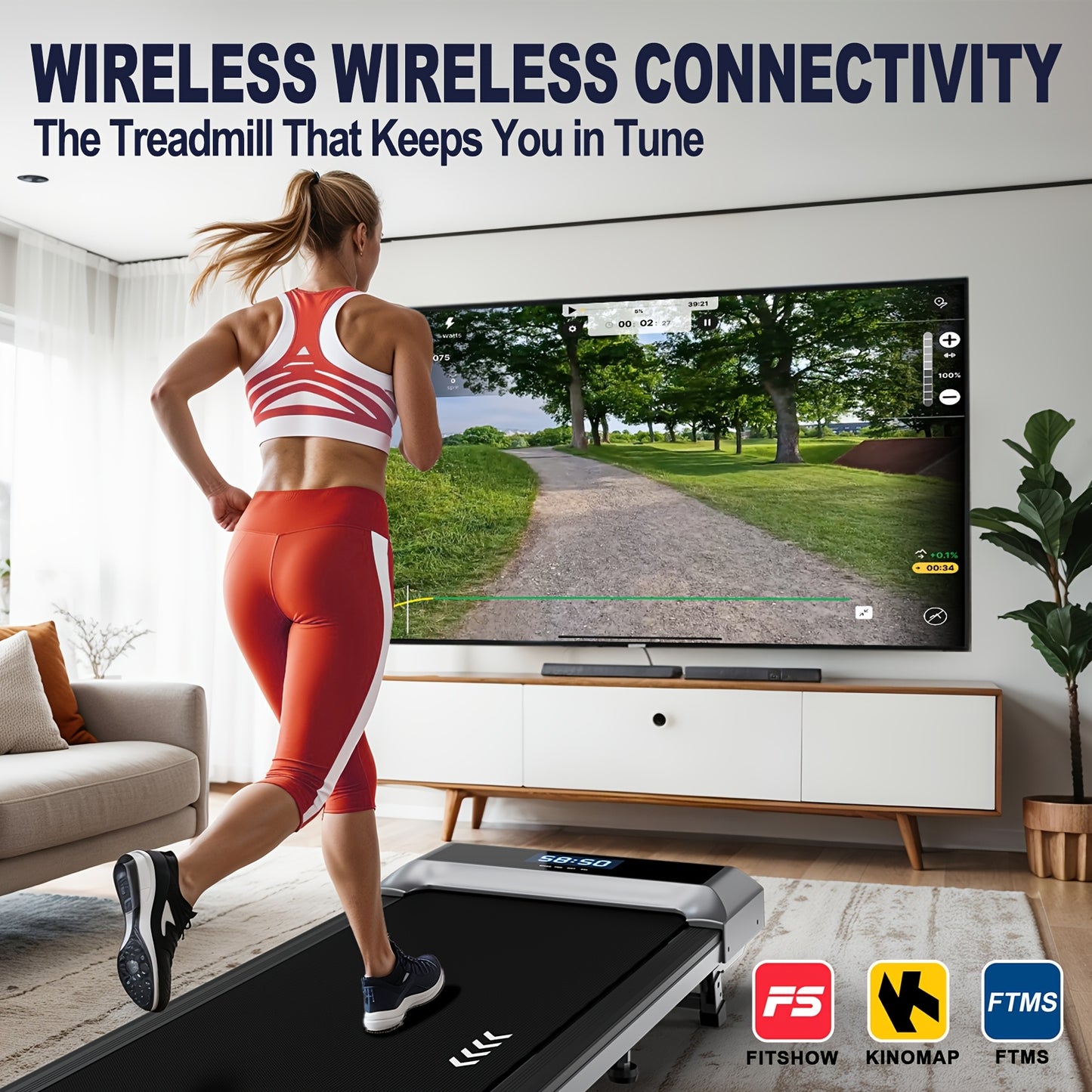 Loopband – Treadmill Desk – Wandelmachine – Fitness Loopband – Loopband Compact – 2,25HP Motor – Incline Functie – LED Display – Afstandsbediening – Zwart Ijzer