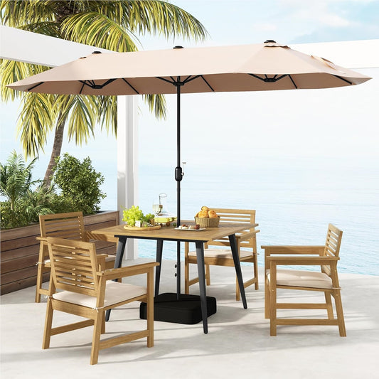 Tuintafel – Tuinmeubel – Houten Tafel – Buiten Tafel – Verandatafel – Acaciahout – Parasolgat 5 cm – Weerbestendig