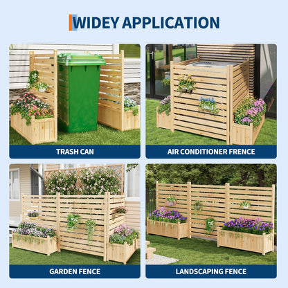 Houten Bloembak – Plantenbak – Bloempot – Tuinbak – Balkonbak – Met Privacy Scherm – Groot Formaat 55,88x101,6 cm – Duurzaam Geolied Hout