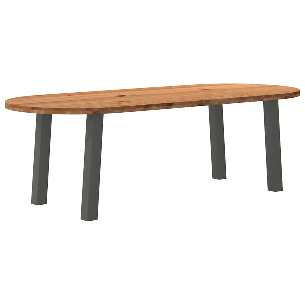 Eettafel – eetkamertafel – tafel – massief houten tafel – robuuste tafel – Massief Eikenhout – 240x100x74 cm – Stevige Stalen Poten Anthraciet