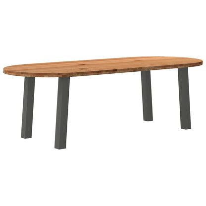 Eettafel – eetkamertafel – tafel – massief houten tafel – robuuste tafel – Massief Eikenhout – 240x100x74 cm – Stevige Stalen Poten Anthraciet