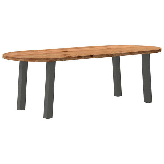 Eettafel – eetkamertafel – tafel – massief houten tafel – robuuste tafel – Massief Eikenhout – 240x100x74 cm – Stevige Stalen Poten Anthraciet