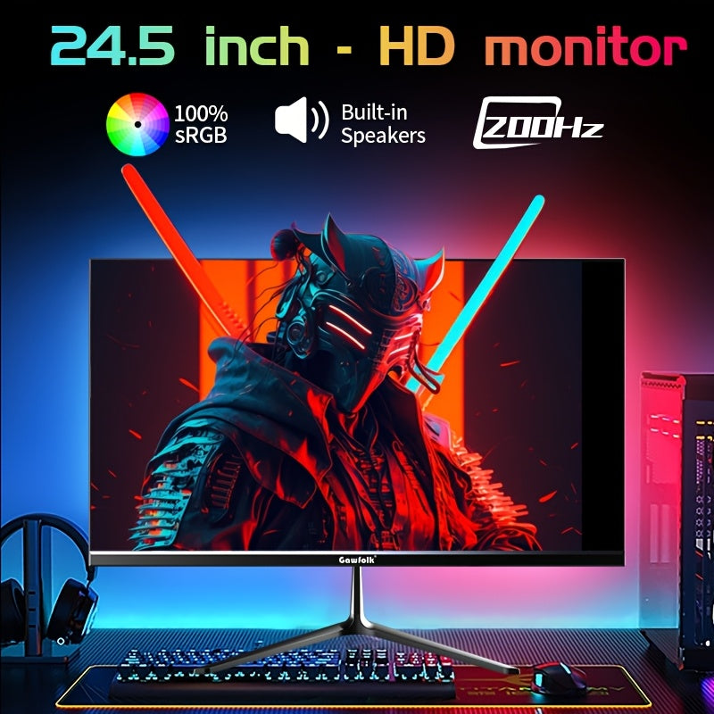Gaming Monitor – Computer Scherm – Pc Display – Curved Monitor – Frameless Beeldscherm – 24,5 Inch – 200Hz Verversingssnelheid – Full HD 1080p IPS Panel