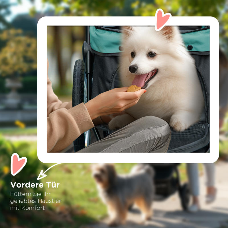 Hondenwagen – Hondenbuggy – Huisdierenwagen – Pet Stroller – Wandelwagen – 4-Wiel Vering – Opvouwbaar Met Remsysteem