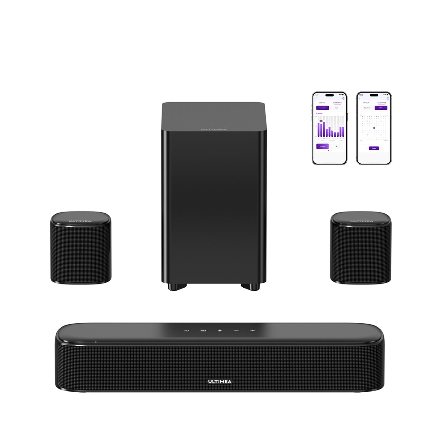Soundbar – Home Cinema Geluidssysteem – Surround Speakers – Subwoofer – Draadloos – 5.1-Kanaals – 250W Piekvermogen – App Bedienbaar