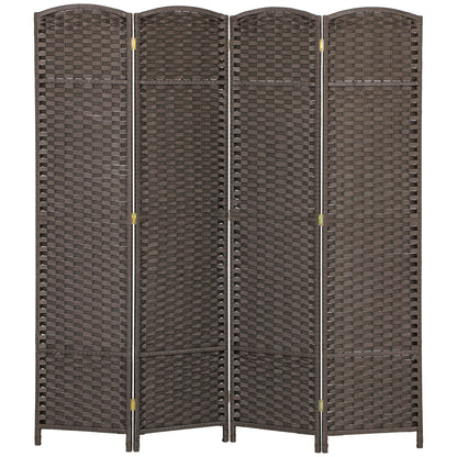 Kamerscherm – Room Divider – Scheidingswand – Privacy Scherm – Ruimteverdelers – Bruin – Vierdelig – Opvouwbaar – Lichtgewicht – Hoogte 150 cm