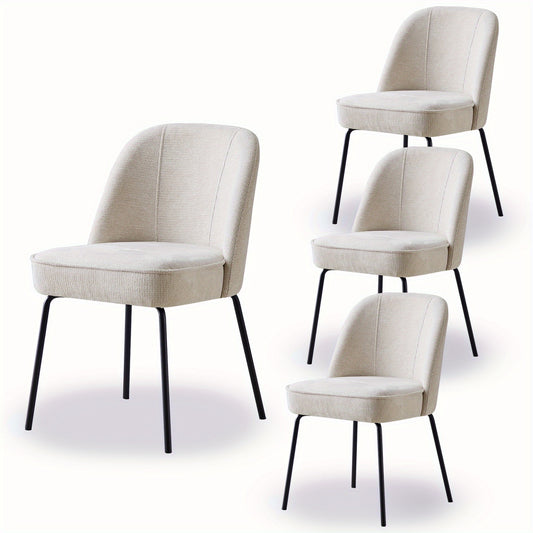 Eetkamerstoelen Set – Stoel – Dining Chair – Kuipstoel – Vergaderstoel – Set Van 4 – Comfortabel Zitkussen Met Traagschuim En Vering – Duurzaam Metaal En Houten Frame