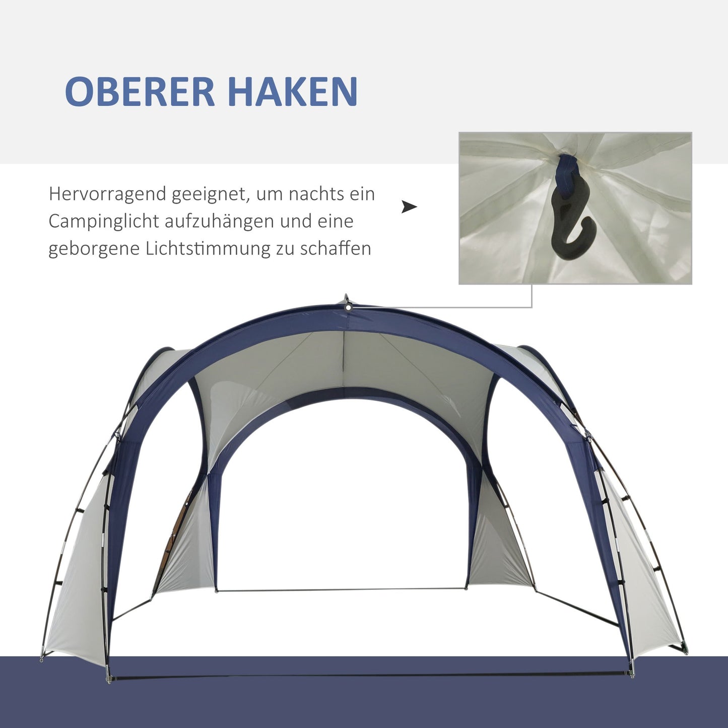 Tent – Koepeltent – Kampeertent – Partytent – Paviljoen – 6-8 Personen – Ruim 3,5x3,5m – Waterafstotend Crème Wit