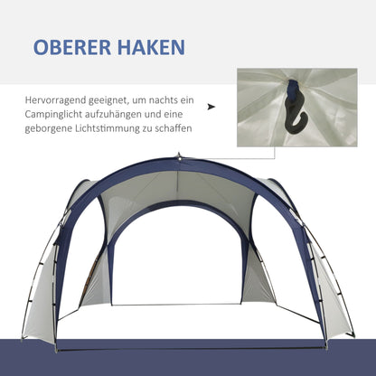 Tent – Koepeltent – Kampeertent – Partytent – Paviljoen – 6-8 Personen – Ruim 3,5x3,5m – Waterafstotend Crème Wit