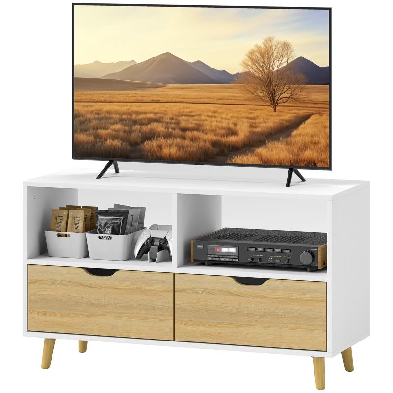 Tv-meubel – TV-kast – Lowboard – Entertainmentmeubel – Mediameubel – Wit – Modern Design – 99 cm Breed