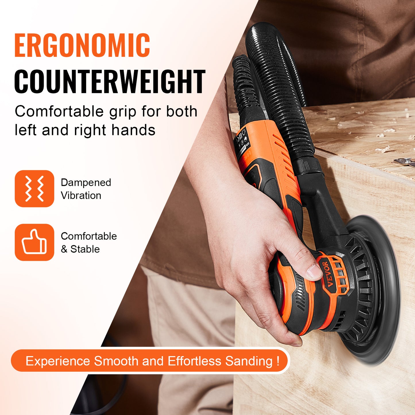 Schuurmachine – Multischuurmachine – Handpalmschuurmachine – Vlakschuurmachine – Excentrische Schuurmachine – 6 Inch – 350W Borstelloze Motor – 6 Snelheden Instelbaar