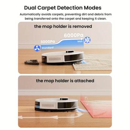 Robotstofzuiger – Dweilrobot – Automatische Stofzuiger – Slimme Zuiger – Laser Navigator – 3200 mAh Batterij – Wi-Fi Bedienbaar – Wit