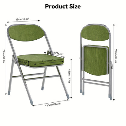 Luxe Opvouwbare Flanellen Stoel – Groen, Met Memory Foam Kussen en Verstevigde Rugleuning – Ruimtebesparend, Draagbaar en Lichtgewicht, A-Frame Constructie met Handmatige Verstelbare Rugleuning