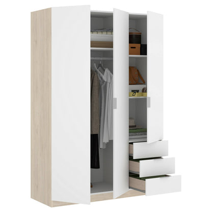 Wardrobe 3 Doors in Front of Astru, Mobile Hangers for Bedroom, 3-Drawer Wardrobe, 121X52H184 Cm, Available in 3 Colors