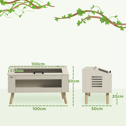 Terrarium voor Reptielen – Reptielenhuis – Vivarium – Reptielen Terrarium – Slang Terrarium – 140 Liter – Gehard Glas & Natuurlijke Houten Afwerking