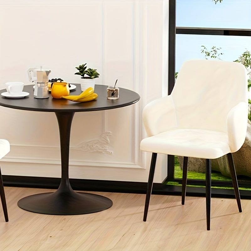 Fauteuils – Witte Stoelen – Eetkamerstoelen – Lounge Stoelen – Dressing Stoelen – Zachte Velvet Bekleding – Stevig Carbon Stalen Frame