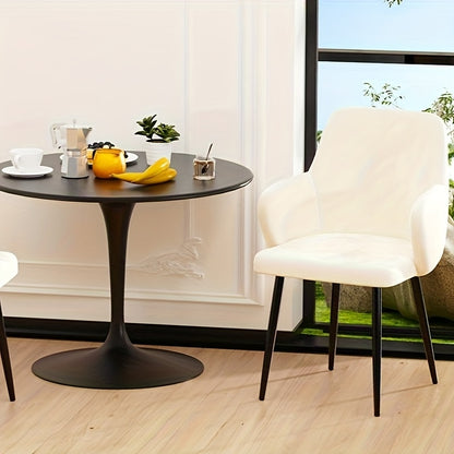 Fauteuils – Witte Stoelen – Eetkamerstoelen – Lounge Stoelen – Dressing Stoelen – Zachte Velvet Bekleding – Stevig Carbon Stalen Frame