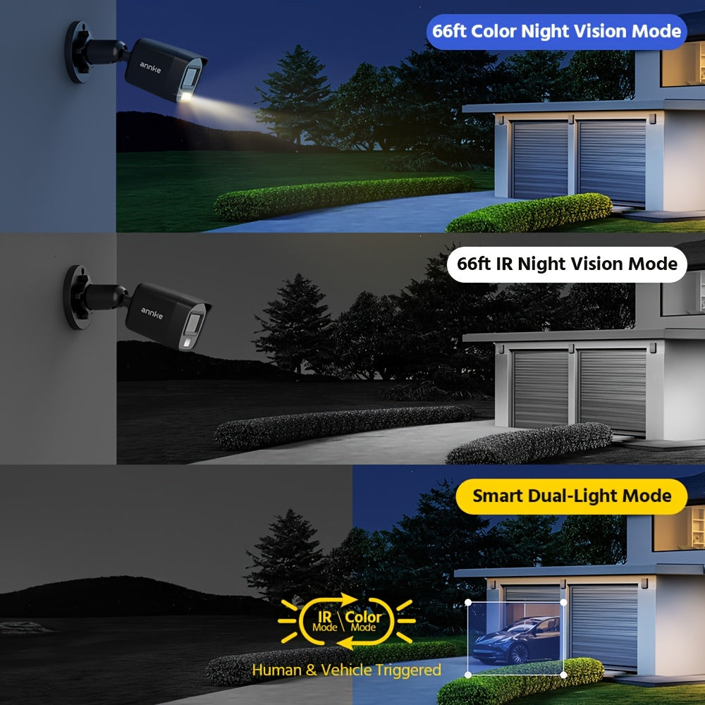 Beveiligingscamera Set – Camerabewaking – Bewakingscamera – CCTV Systeem – Beveiligingscamera Binnen & Buiten – 16-kanaals DVR Recorder – AI Mens en Voertuig Detectie