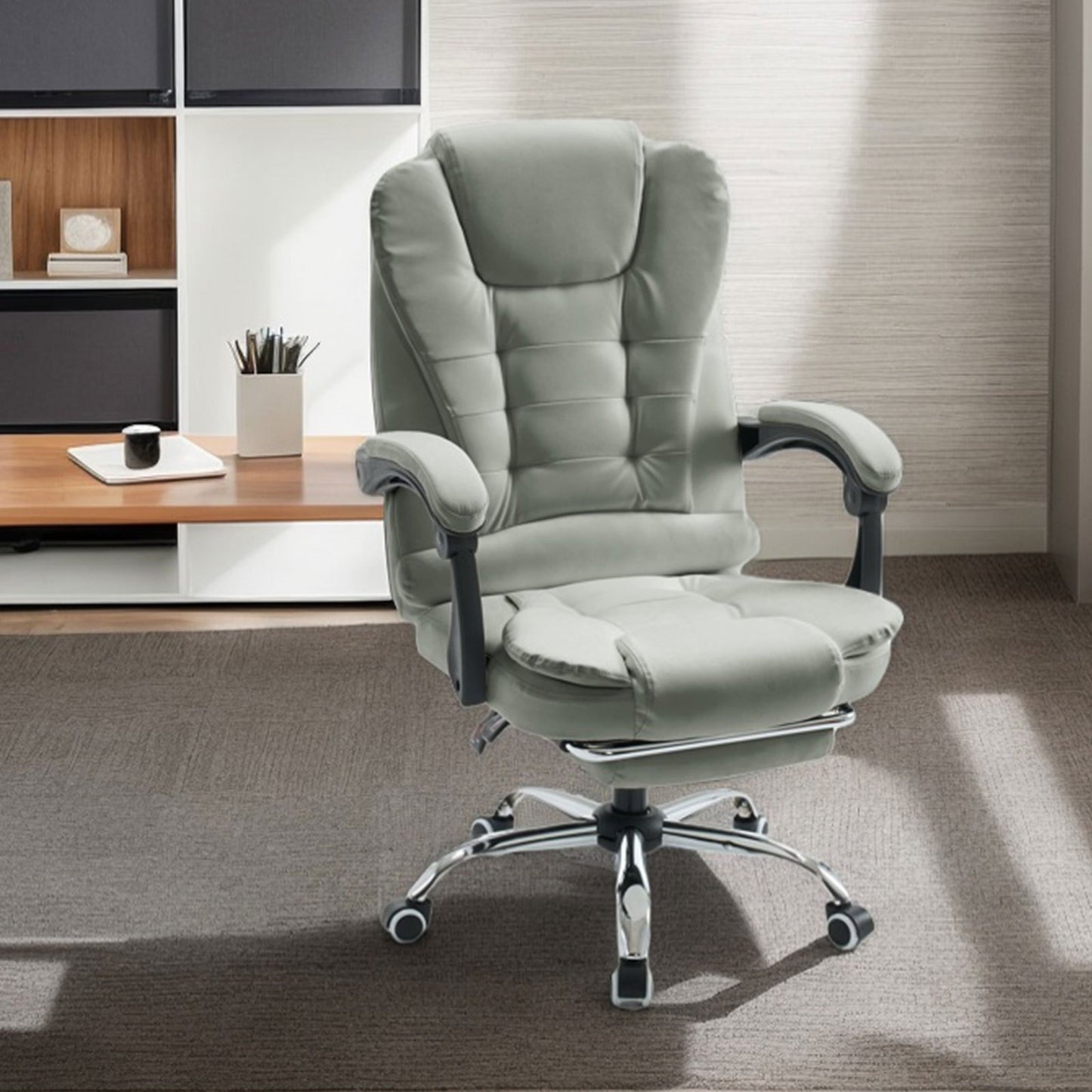 Ergonomische Bureaustoel – Gaming Stoel – Kantoorstoel – Bureau Stoel – Computerstoel – Pocketvering Rugondersteuning – Aluminium Frame – Grijs