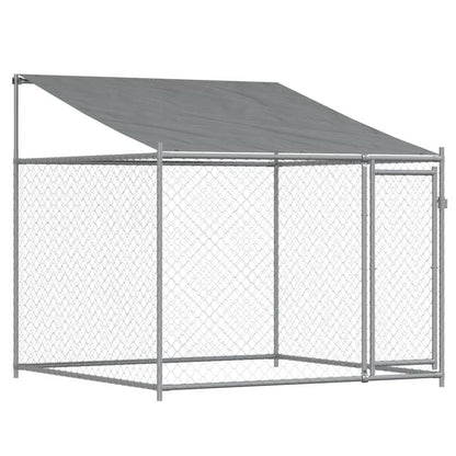 Dog kennels with roof and doors gray 8x2x2m galvanized steel This dog kennel provides plenty of space for your furry friend to be safe and comfortable., Pet Enclosure, Outdoor Dog Shelter, Spacious Kennel, Rustproof Material,