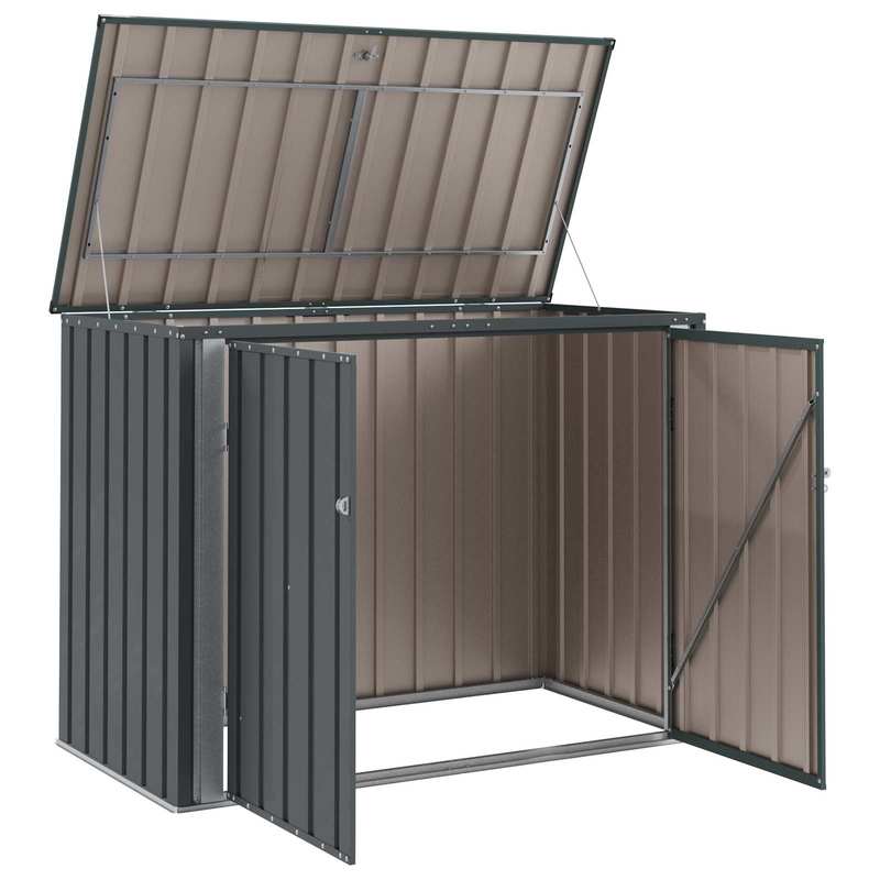 Tuinopbergbox – Tuinkist – Opbergkist – Buitenkast – Opbergbox – Zwart Staal – 151,5 x 82 x 110,5 cm – Stevig & Ruim