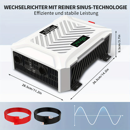 Zuivere Sinusgolf Omvormer – 3500W Power Inverter – Spanningsomzetter – DC AC Converter – 24V Naar 230V – 7000W Piekvermogen – Overbelasting Beveiliging – Compact Stevig Design