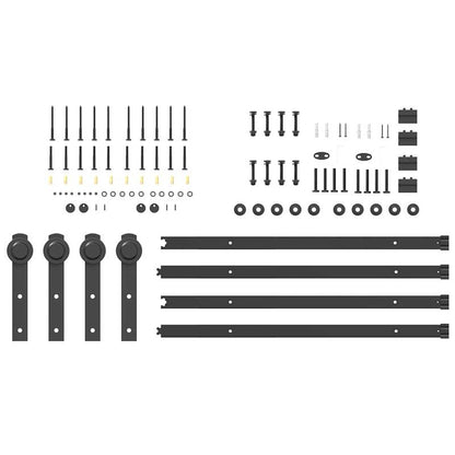 Schuifdeur Railsysteem – Schuifdeursysteem – Deurrails – Schuurdeur Rails – Kamerafscheider Rails – Houten Frame – 200 cm Lengte – Compleet Met Rollers – Eenvoudige Installatie